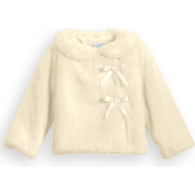 Carrick Coat, Ivory Faux Fur - Jackets - 1
