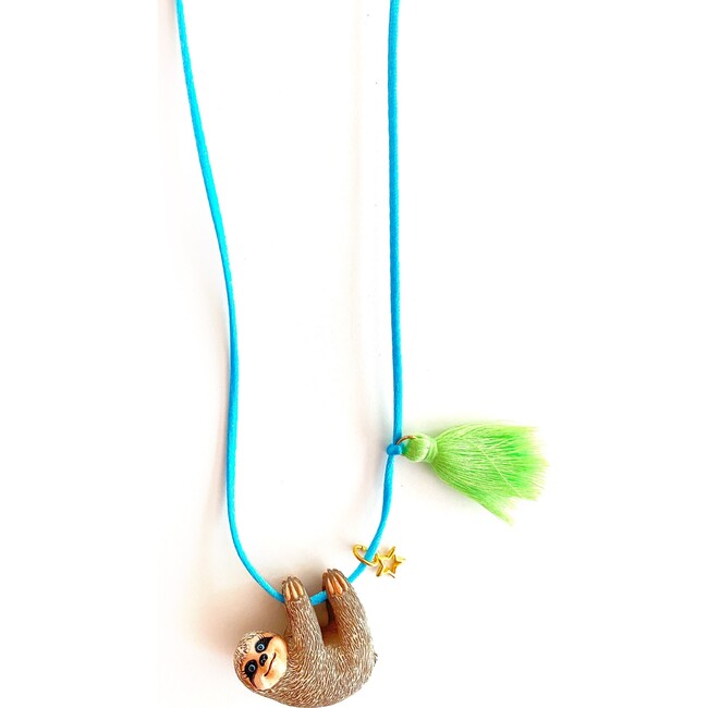 Silly Sloth Necklace, Blue