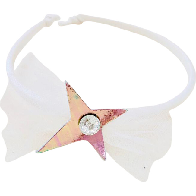 Amulet Crystal Headband, Silk Leather Charm