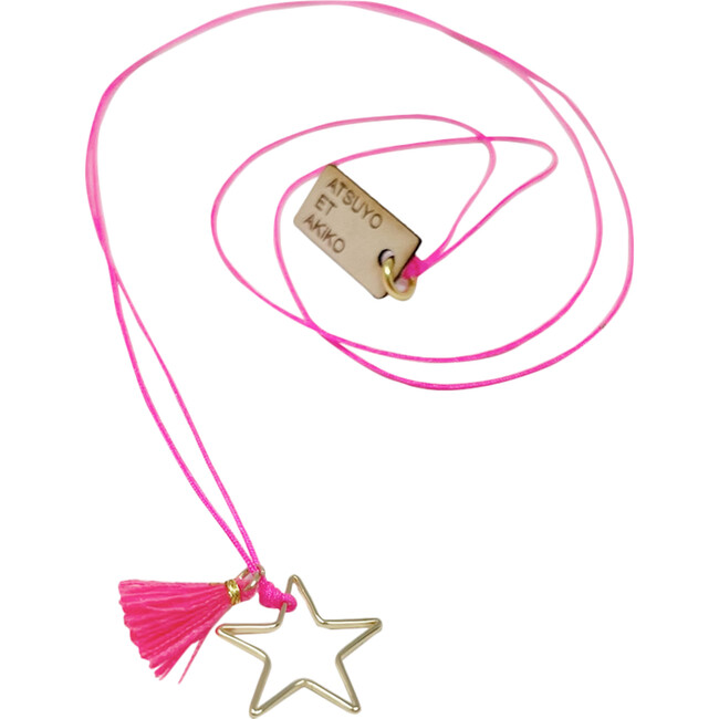 Ouroboros Star Necklace, Hot Pink