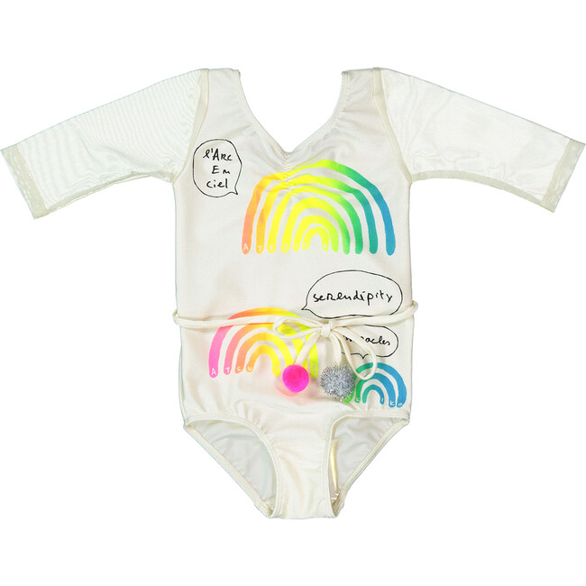 Rainbow Leotard, Ivory - Rompers - 1