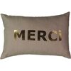 "Merci" Cushion, Coconut - Decorative Pillows - 1 - thumbnail
