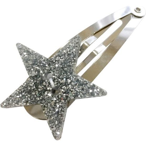 Glitter Star Hair Pin, Silver - Hair Accessories - 1
