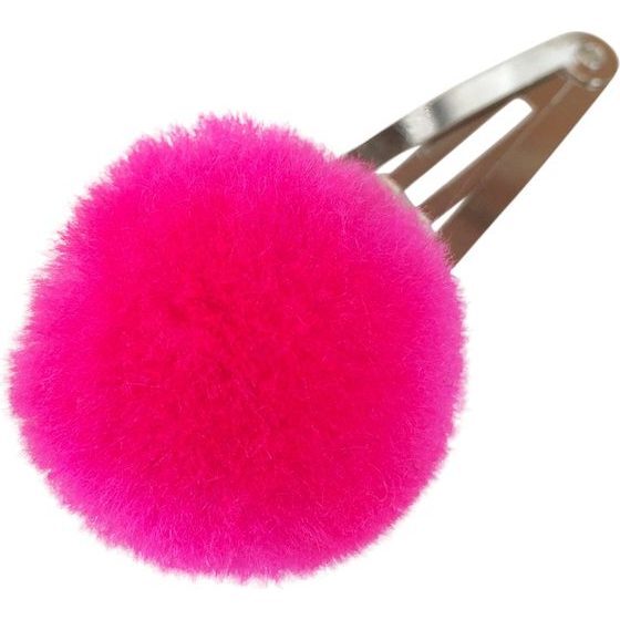 Pompom Hair Pin, Hot Pink - Hair Accessories - 1