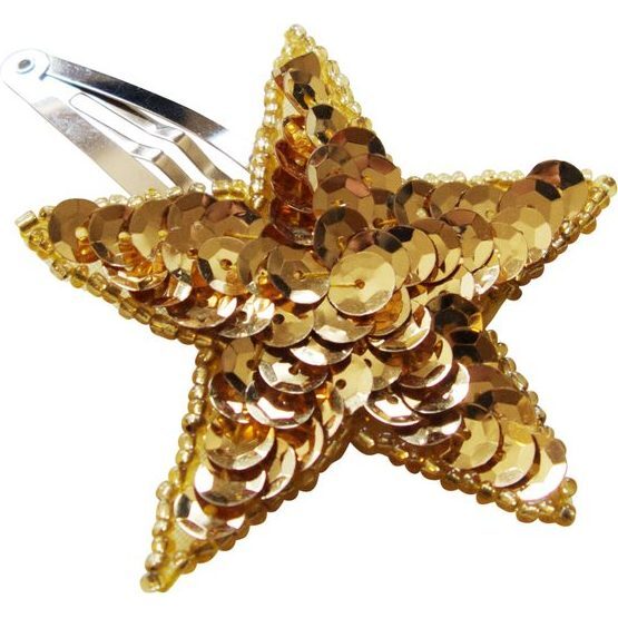 Sequin Star Hair Pin, Gold