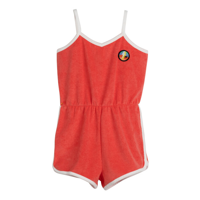 Debbie Retro Terry Romper, Coral