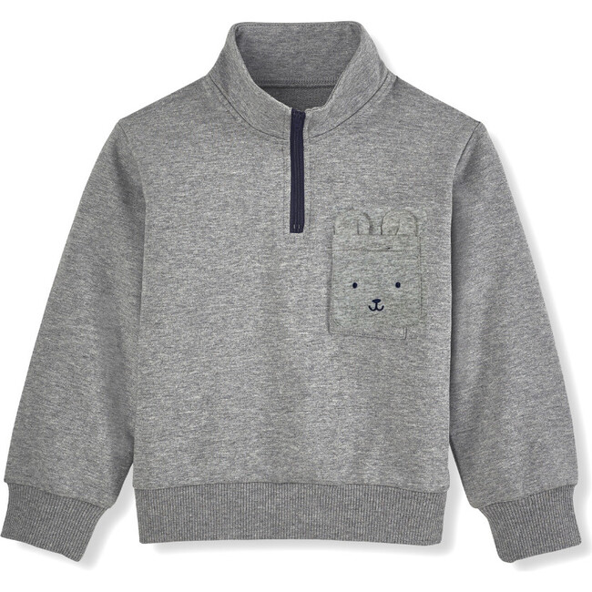 Maxwell Pullover with Bear Pocket, Grey