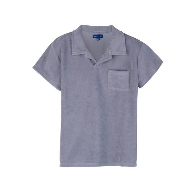 Cyrus Terry Polo, Dusty Blue - Polo Shirts - 1