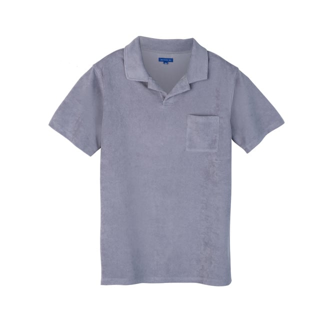 Men's Cyrus Terry Polo, Dusty Blue