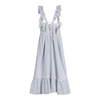 Women's Mara Ruffle Tie Back Dress, Light Blue Stripe - Dresses - 3