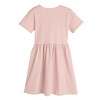 Marla Short Sleeve Ribbed Dress, Dusty Rose & White - Dresses - 2