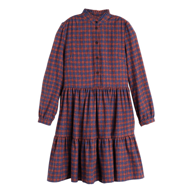 Women's Caroline Tiered Dress, Red Multi Flannel - Dresses - 1