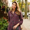 Women's Caroline Tiered Dress, Red Multi Flannel - Dresses - 6