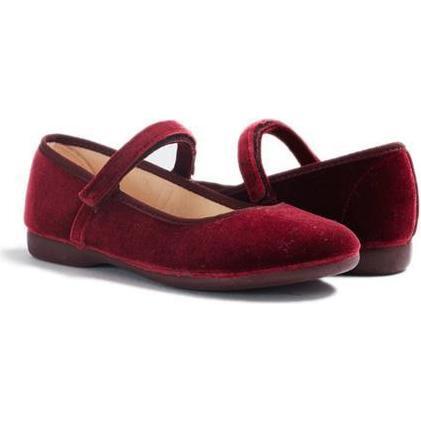 Velvet Mary Janes, Classic Burgundy - Childrenchic Shoes | Maisonette