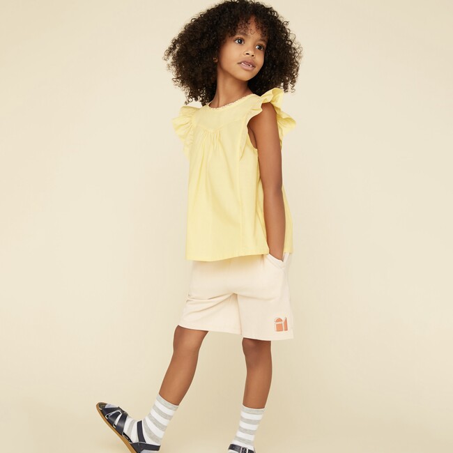 Ruffle Sleeve Blouse, Daffodil Yellow - Blouses - 3