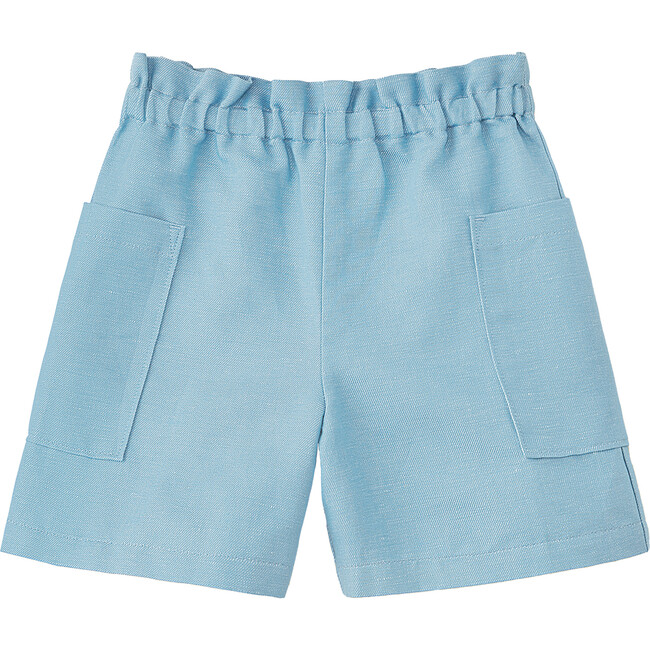 Paperbag Waist Shorts, Cendre Blue