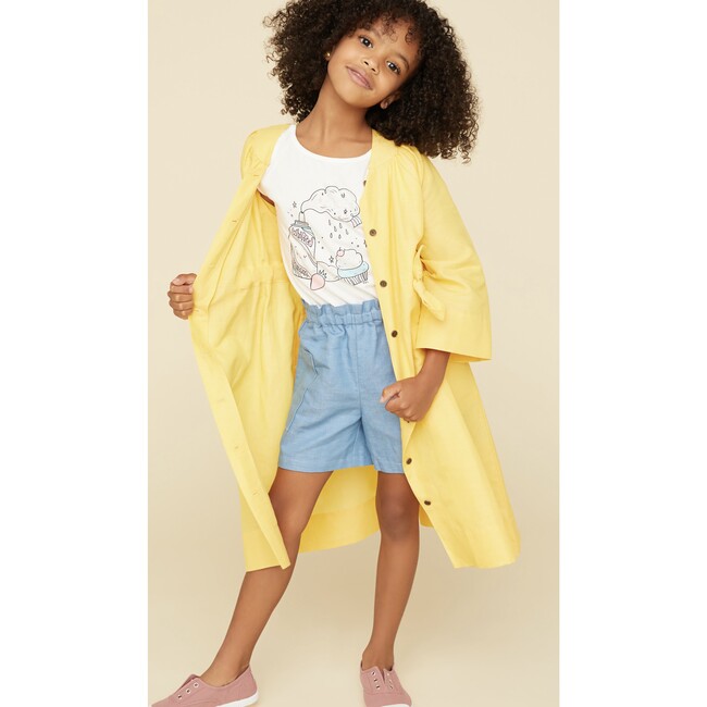 Paperbag Waist Shorts, Cendre Blue - Shorts - 3