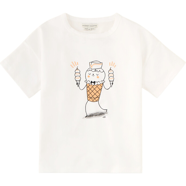Ice Cream Man Drop Shoulder T-Shirt, Bright White - Tees - 1