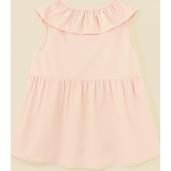 Ruffle Neck Blouse, Coral Pink - Blouses - 5