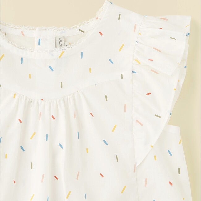 Ruffle Sleeve Blouse, Sprinkle - Blouses - 6