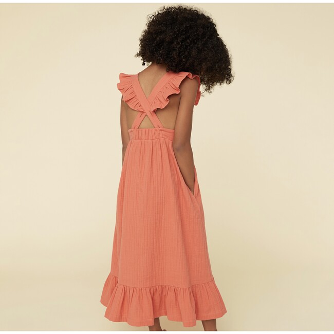 Ruffle Maxi Dress, Burnt Sienna - Dresses - 4