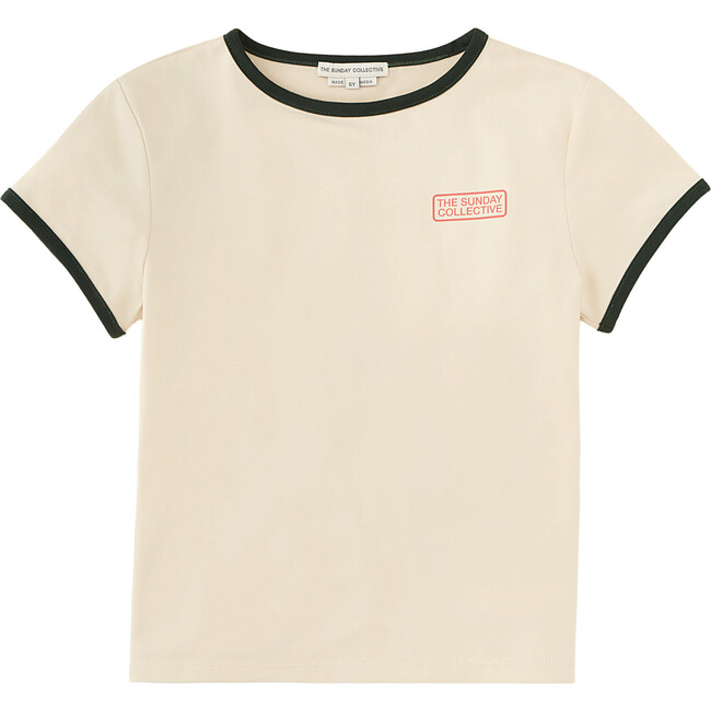 Contrast Binding T-Shirt, Pampas White