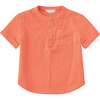 Woven Henley Pocket T-Shirt, Burnt Sienna - Tees - 1 - thumbnail