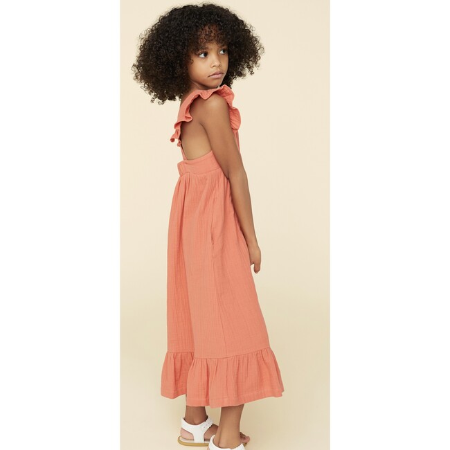Ruffle Maxi Dress, Burnt Sienna - Dresses - 5
