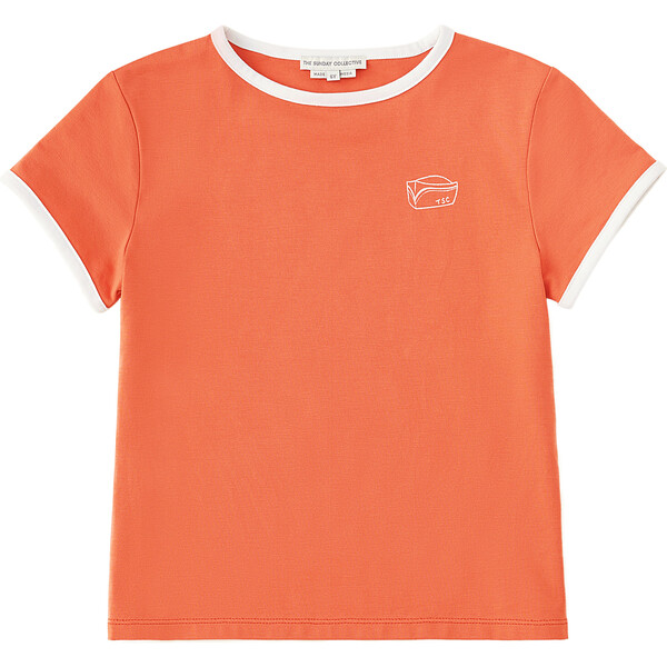 Contrast Binding T-Shirt, Burnt Sienna - The Sunday Collective Tops ...