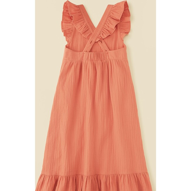 Ruffle Maxi Dress, Burnt Sienna - Dresses - 6