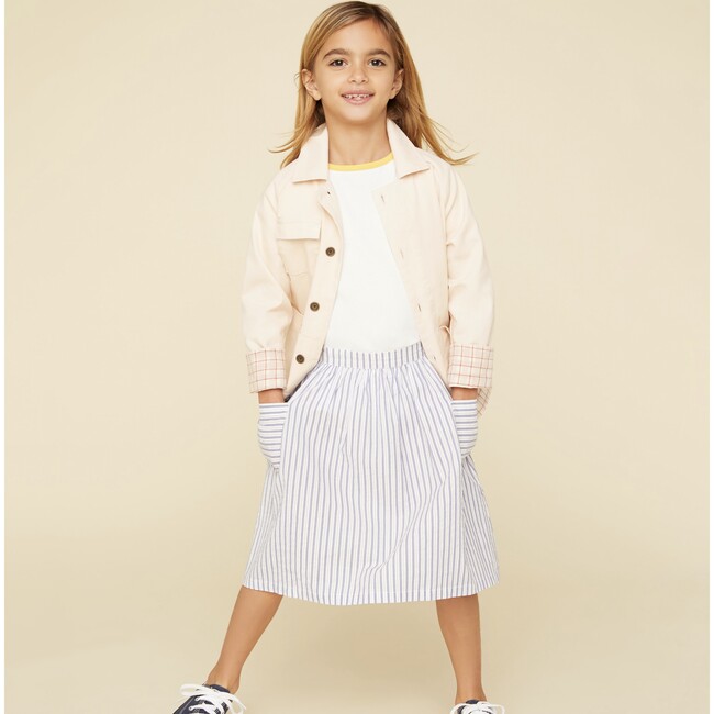 Hi-Low Midi Skirt, Blue - Skirts - 4