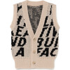 Motion Waistcoat Vest, Black & Cream - Vests - 1 - thumbnail