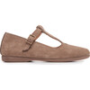 Suede Spectator T-band Shoes, Taupe - Mary Janes - 1 - thumbnail