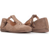 Suede Spectator T-band Shoes, Taupe - Mary Janes - 2