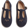 Suede Spectator T-band Shoes, Navy - Mary Janes - 3