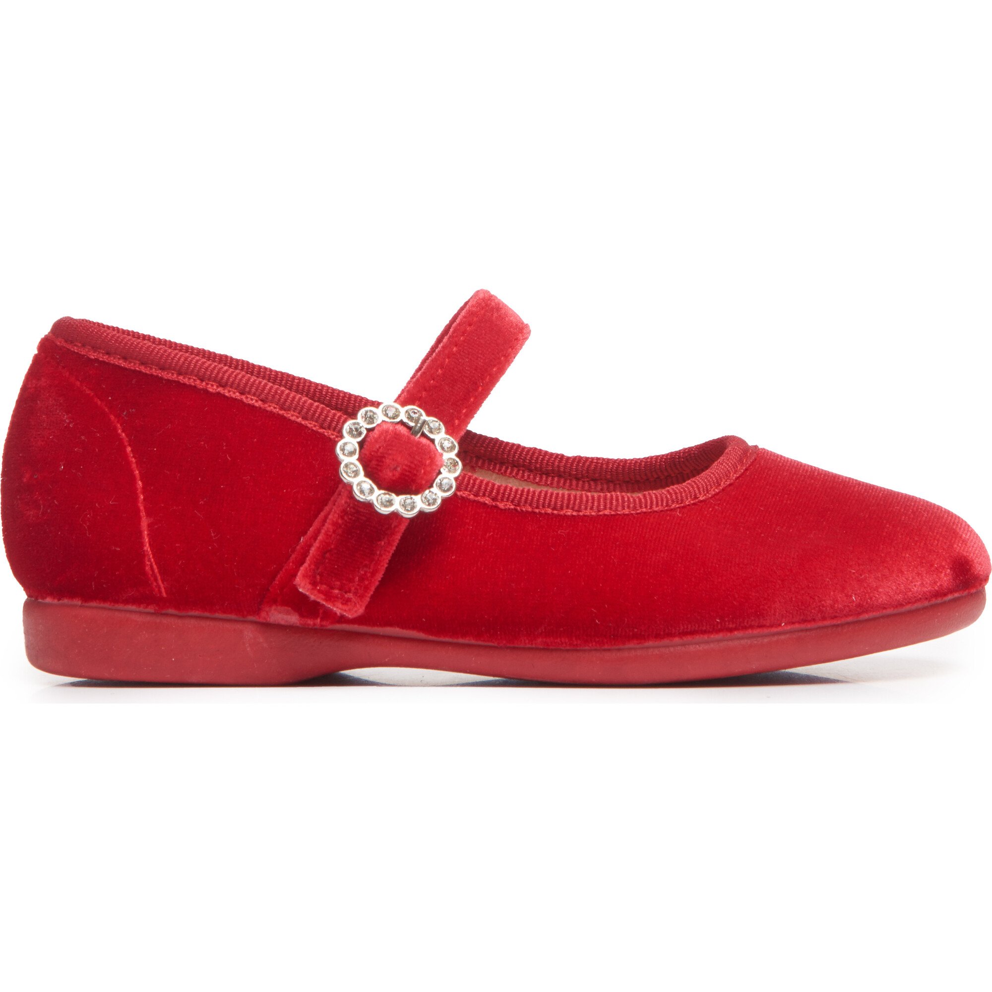 Red shops velvet baby shoes