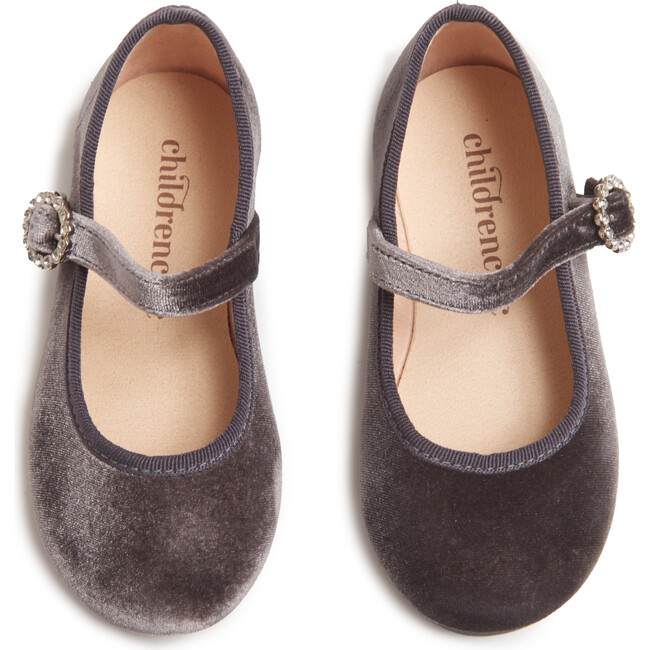 Holiday Velvet Mary Janes, Grey - Mary Janes - 3