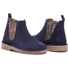 Suede Chelsea Boots, Navy & Sparkles - Boots - 2