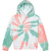 Youth Tie Dye Hoodie, Coral Trails - Sweatshirts - 1 - thumbnail