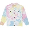 Adult Tie Dye Denim Boyfriend Jacket, Pastel - Jackets - 1 - thumbnail