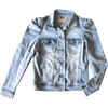 Adult Puff Sleeve Denim Jacket, Light Blue - Jackets - 1 - thumbnail