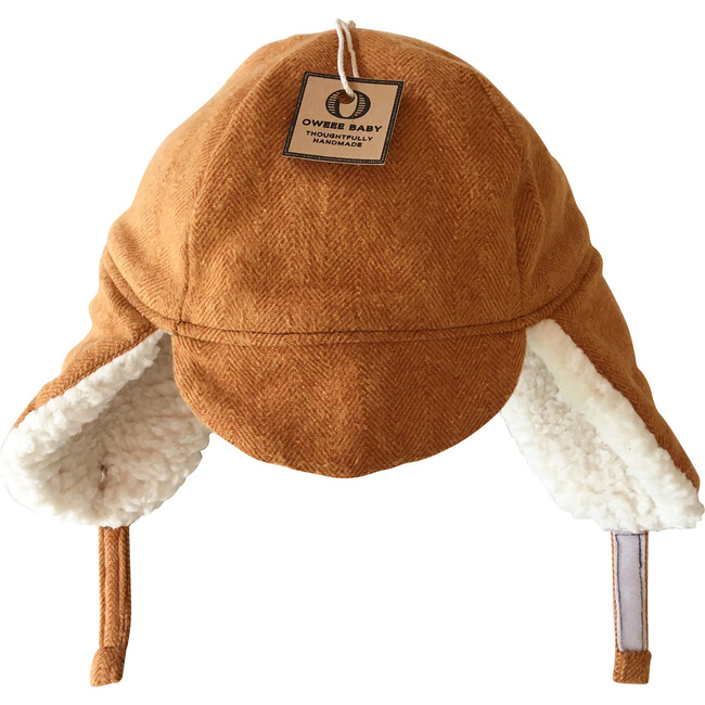 Winter Hat with Velcro Straps, Pumpkin