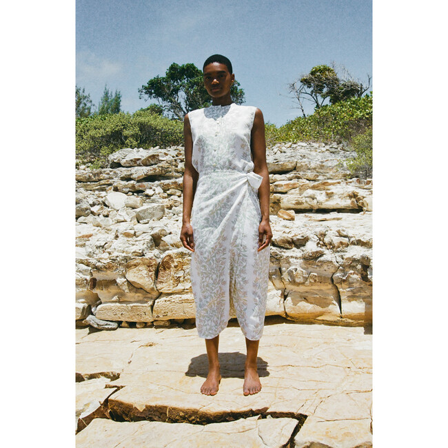 Women's Wrap Skirt, Beige Bougainvillea - Skirts - 2