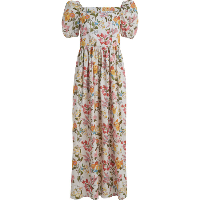 Women's Short-Sleeve Maxi Dress, Multi Floral - Dresses - 1