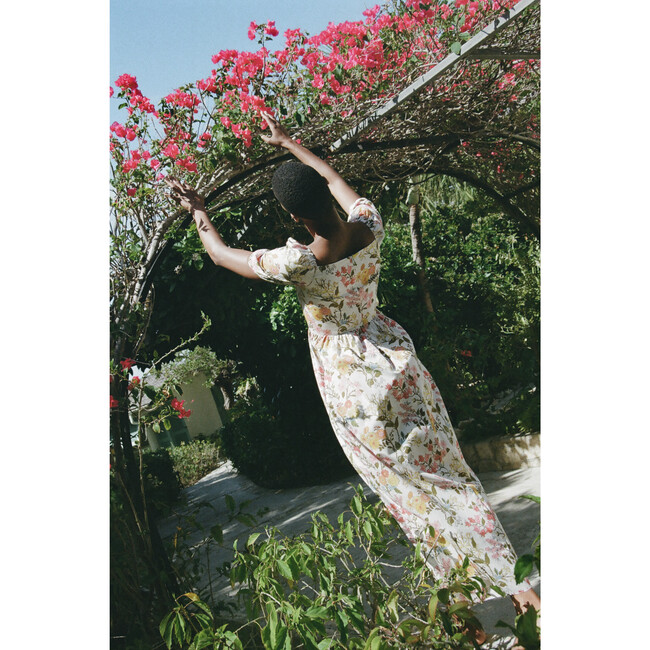 Women's Short-Sleeve Maxi Dress, Multi Floral - Dresses - 3