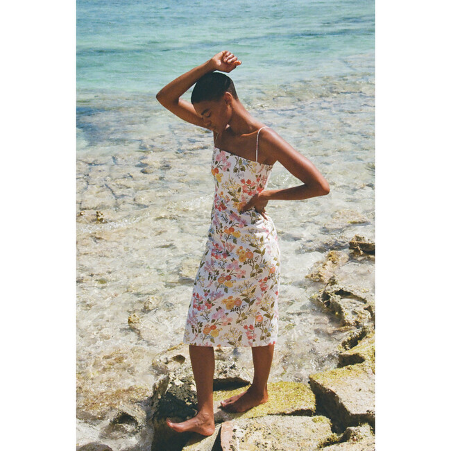 Women's Slip Dress, Multi Floral - Dresses - 4