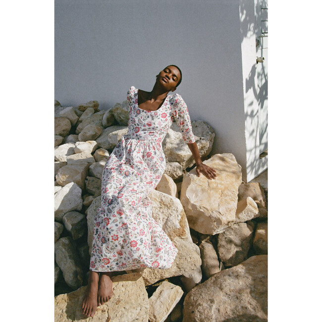Women's Scoop Neck Maxi Dress, Liberty Floral - Dresses - 4