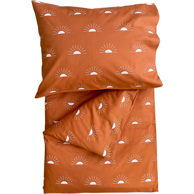 Organic Toddler Duvet Cover Set, Rust - Duvet Sets - 1