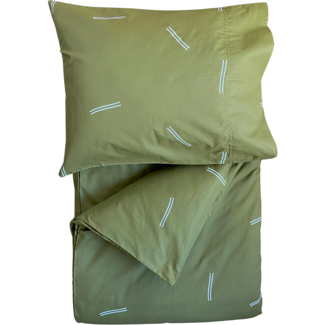 Organic Toddler Duvet Cover Set, Olive Green Kindred Kid & Baby Duvet