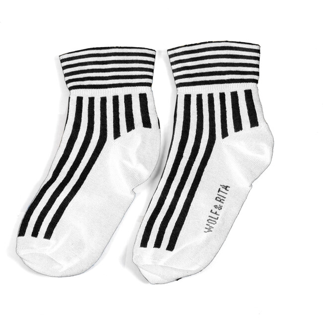 Striped Socks, Ecru - Socks - 1